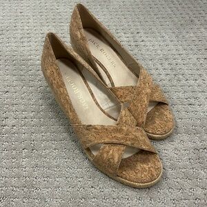 Jack Rogers Palmer Crisscross Wedge Espadrilles, size 7.5